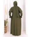 Kendinden Şallı Namaz  Elbisesi 8007 Haki