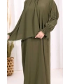 Kendinden Şallı Namaz  Elbisesi 8007 Haki