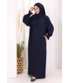 Kendinden Şallı Namaz  Elbisesi 8007 Lacivert