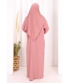 Kendinden Şallı Namaz Elbisesi 8007 Pudra