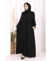 Kendinden Şallı Namaz  Elbisesi 8007 Siyah