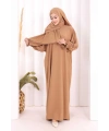 Kendinden Şallı Namaz Elbisesi 8007 Taba