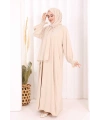 Kendinden Şallı Namaz  Elbisesi 8007 Taş
