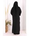 Keten Düğmeli Tunik Pantolon Takım 8015 Siyah