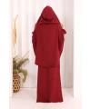 Keten Sufleli Elbise Takım 6067 Bordo