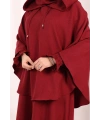 Keten Sufleli Elbise Takım 6067 Bordo