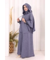 Keten Sufleli Elbise Takım 6067 İndigo