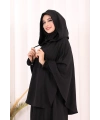 Keten Sufleli Elbise Takım 6067 Siyah
