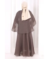 Kloş Etek Tunik Takım 8028 Duman