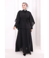 Kloş Etek Tunik Takım 8028 Siyah