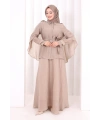 Kloş Etek Tunik Takım 8028 Vizon