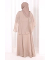 Kloş Etek Tunik Takım 8028 Vizon