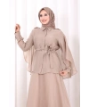 Kloş Etek Tunik Takım 8028 Vizon