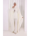 Kolyeli Tunik Pantolon Takım 8026 Ekru