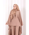 Kolyeli Tunik Pantolon Takım 8026 Somon
