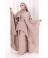 Kolyeli Tunik Pantolon Takım 8026 Vizon