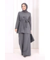Kolyeli Tunik Pantolon Takım 8027 Antrasit