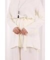 Kolyeli Tunik Pantolon Takım 8027 Ekru