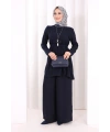 Kolyeli Tunik Pantolon Takım 8027 Lacivert