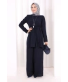Kolyeli Tunik Pantolon Takım 8027 Lacivert