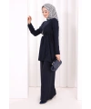 Kolyeli Tunik Pantolon Takım 8027 Lacivert