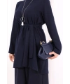 Kolyeli Tunik Pantolon Takım 8027 Lacivert
