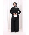 Kolyeli Tunik Pantolon Takım 8027 Siyah