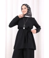 Kolyeli Tunik Pantolon Takım 8027 Siyah