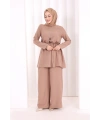 Kolyeli Tunik Pantolon Takım 8027 Somon
