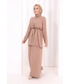 Kolyeli Tunik Pantolon Takım 8027 Somon