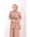 Kolyeli Tunik Pantolon Takım 8027 Somon