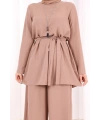 Kolyeli Tunik Pantolon Takım 8027 Somon