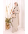 Kolyeli Tunik Pantolon Takım ŞAL HEDİYE! 8020 Vizon
