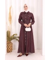 Kot Elbise 7061 Bordo