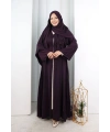 Kristal Taşlı Şallı Abaya 9205 Mor