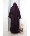 Kristal Taşlı Şallı Abaya 9205 Mor