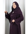 Kristal Taşlı Şallı Abaya 9205 Mor