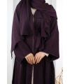 Kristal Taşlı Şallı Abaya 9205 Mor