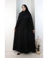 Kristal Taşlı Şallı Abaya 9205 Siyah