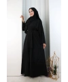 Kristal Taşlı Şallı Abaya 9205 Siyah