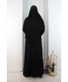 Kristal Taşlı Şallı Abaya 9205 Siyah