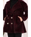 Leopar Düğmeli Kaban 70059-1 Bordo