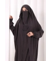 Medine Kendinden Peçeli Sufleli Cilbab 6032 Füme