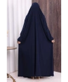 Medine Kendinden Peçeli Sufleli Cilbab 6032 Lacivert