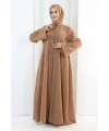 Önden Bağlamalı Tunik Üçlü Takım 7080 Taba