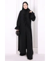 Önden Bağlamalı Üçlü Takım 8038 Siyah