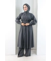 Önü Piliseli Düğmeli Takım 8701 Füme