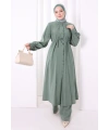 Önü Piliseli Düğmeli Takım 8701 Mint