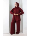 Pantolon Gömlek Takım 8708 Bordo