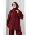 Pantolon Gömlek Takım 8708 Bordo